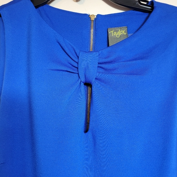 Taylor blue midi dress sleeveless size 2 - Picture 8 of 10